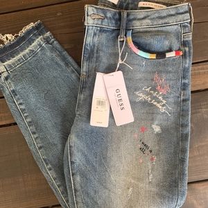 GUESS Mid Rise Novelty Skinny Jeans